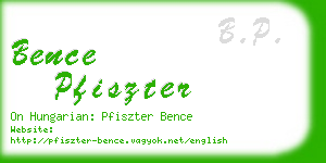 bence pfiszter business card